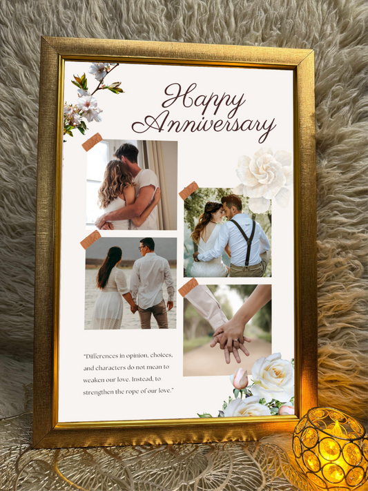 Anniversary 4 Photos Collage Frame