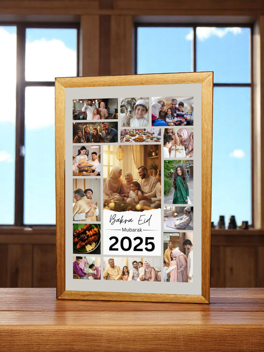 Bakra Eid Mubarak 15 Photos Frame 2025 Gold