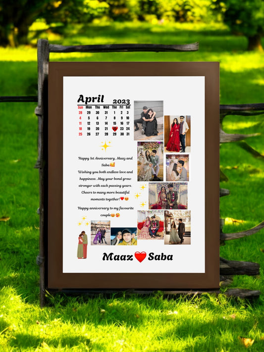 Calendar of Love Photo Frame Brown - Framy