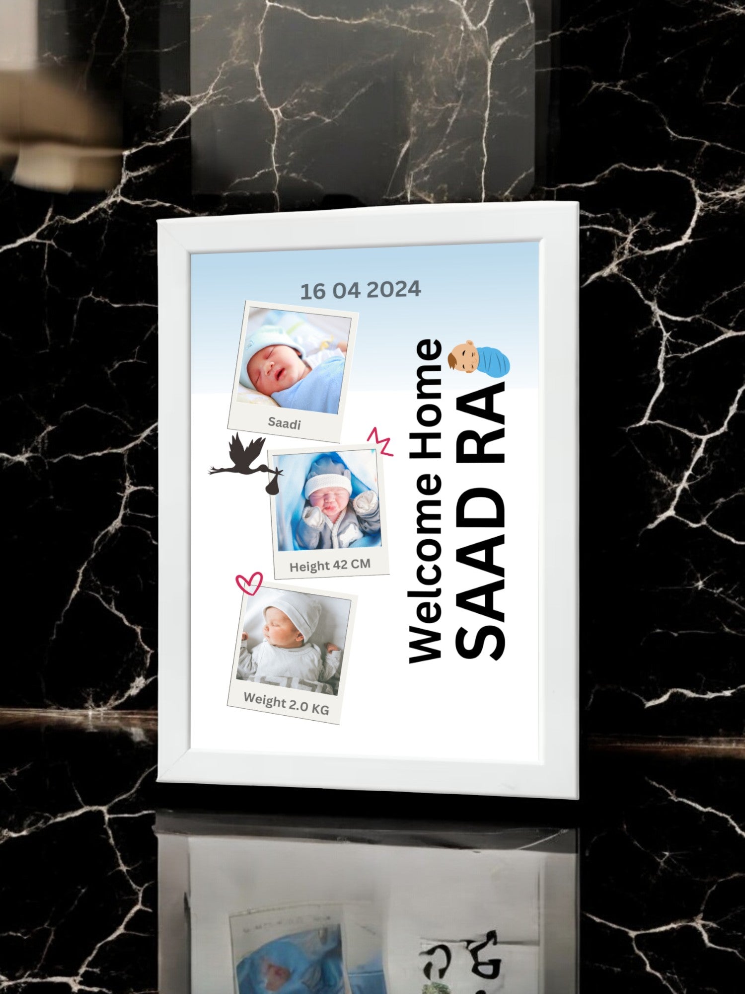 Cute Little Prince Photo Frame Framy White