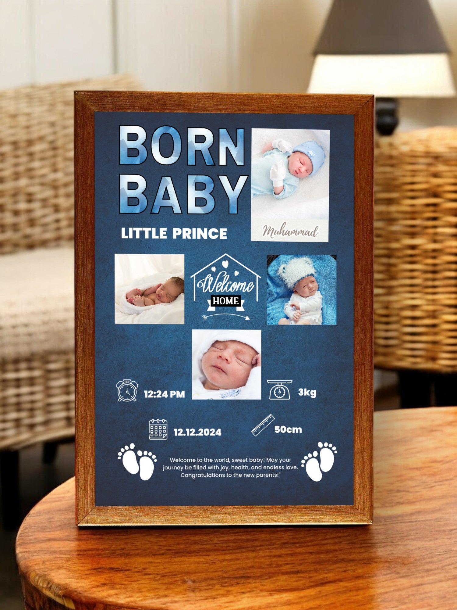 Deep Blue Sea Baby Photo Frame Brown Photoroom