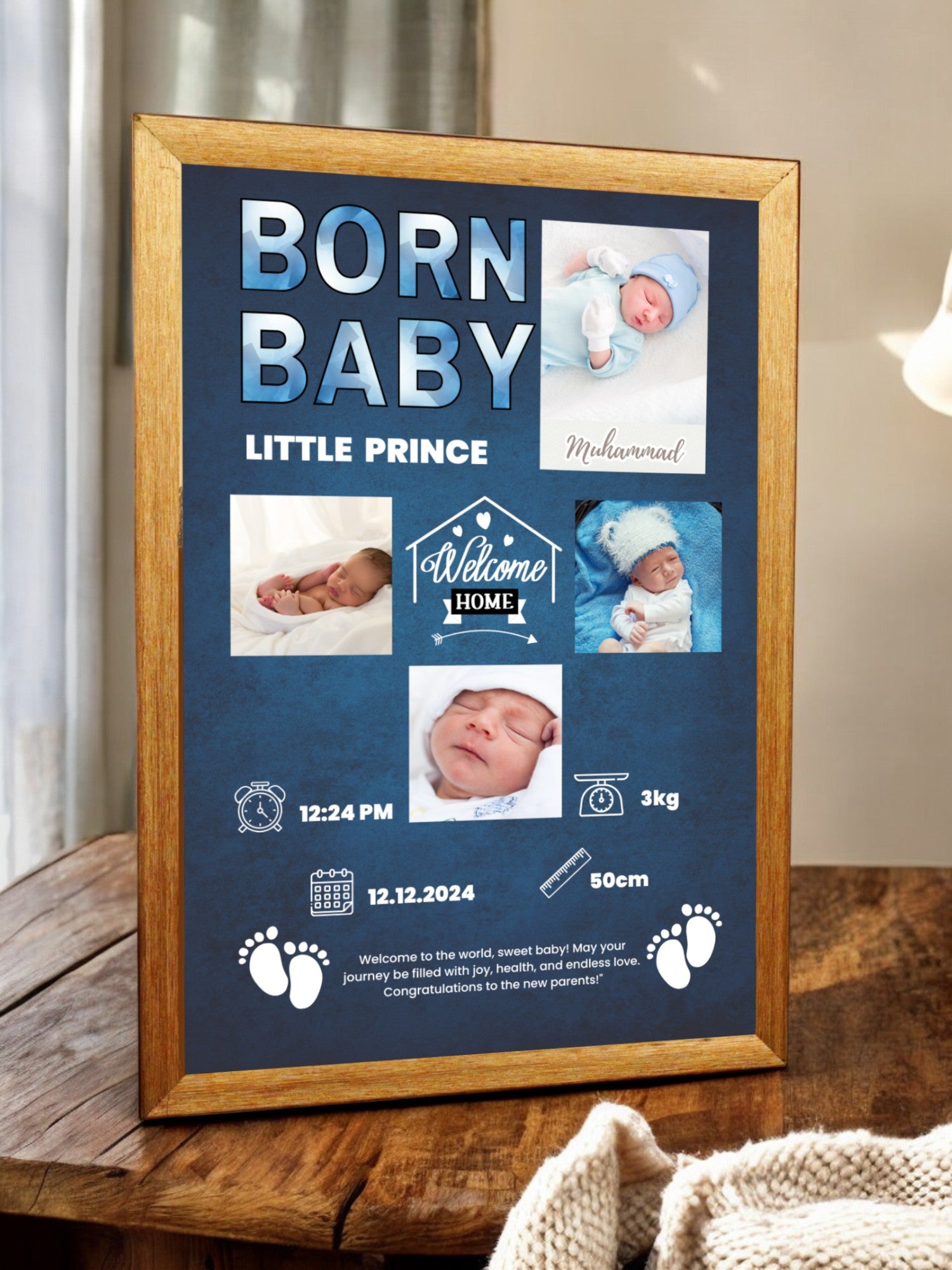 Deep Blue Sea Baby Photo Frame Gold Framy