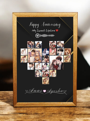 Heart Shaped Anniversary Photo Frame